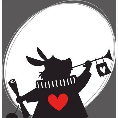 KOMAR Alice Rabbit - 30 cm x 40 cm - schwarz - Poster KOMAR Alice Rabbit - 30 cm x 40 cm - schwarz - Poster