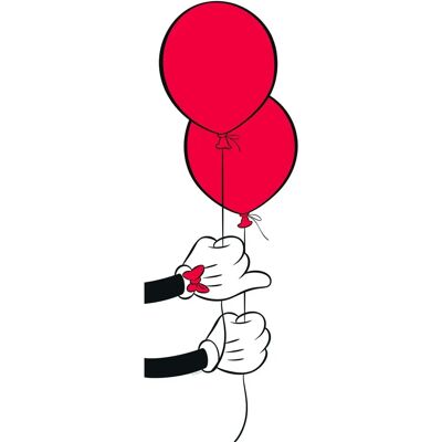 KOMAR - Mickey Mouse Balloon - Schwarz - 30x40 cm - Poster KOMAR - Mickey Mouse Balloon - Schwarz - 30x40 cm - Poster