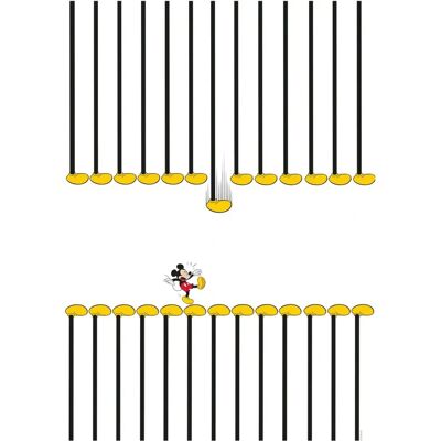 KOMAR - Mickey Mouse Footlines - verde - 30x40 cm - Poster KOMAR - Mickey Mouse Footlines - verde - 30x40 cm - Poster