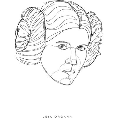 KOMAR Leia Star Wars Schwarz-Weiß Poster - Wandkunst KOMAR Leia Star Wars Schwarz-Weiß Poster - Wandkunst