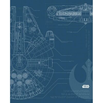 Plakat Star Wars Blueprint Falcon - 40 x 50 cm - Dekoracja pokoju dziecięcego Plakat Star Wars Blueprint Falcon - 40 x 50 cm - Dekoracja pokoju dziecięcego