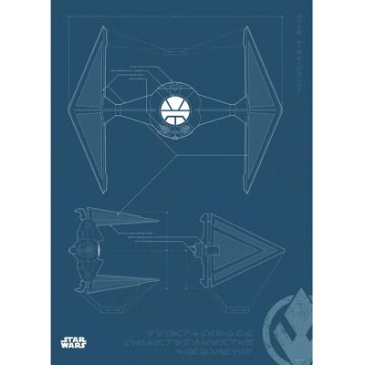 KOMAR Star Wars Blueprint Sith TIE-Fighter Poster - Poster KOMAR Star Wars Blueprint Sith TIE-Fighter Poster - Poster