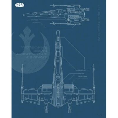 Poster mural Star Wars Blueprint X Wing - 40x50cm Poster mural Star Wars Blueprint X Wing - 40x50cm