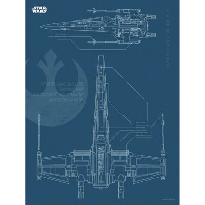 KOMAR Star Wars Blueprint X-Wing - Wandbild KOMAR Star Wars Blueprint X-Wing - Wandbild