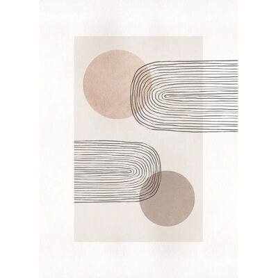 KOMAR Line Art Rainbow Arte de Pared Beige - Pared KOMAR Line Art Rainbow Arte de Pared Beige - Pared