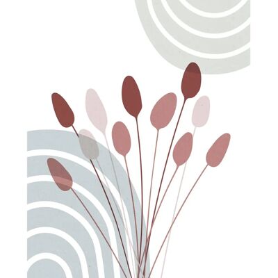 KOMAR - Bohemian Cattail - 40x50 cm - Pastellrot - Wall art KOMAR - Bohemian Cattail - 40x50 cm - Pastellrot - Wall art