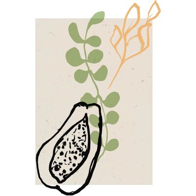 KOMAR Papaye du paradis - Art Murale - Beige - Esquisse Abstraite - 30x40cm KOMAR Papaye du paradis - Art Murale - Beige - Esquisse Abstraite - 30x40cm