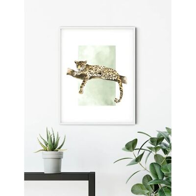 KOMAR - Lazy Leopard - 30x40 cm - Bunt - Poster KOMAR - Lazy Leopard - 30x40 cm - Bunt - Poster