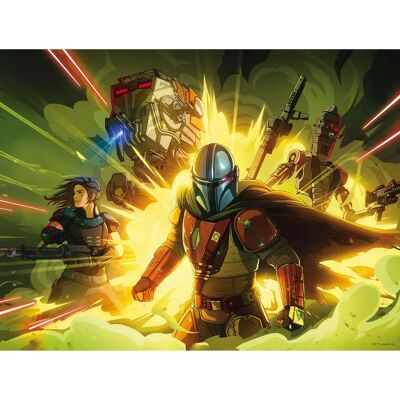 Obra de arte de pared Mandalorian Fireteam de Komar - Decoración para habitación infantil Obra de arte de pared Mandalorian Fireteam de Komar - Decoración para habitación infantil