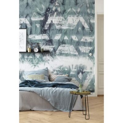 KOMAR Tribal Dye Wandbild - 350x280 cm - Blau, Weiß, Schwarz - Tapete KOMAR Tribal Dye Wandbild - 350x280 cm - Blau, Weiß, Schwarz - Tapete