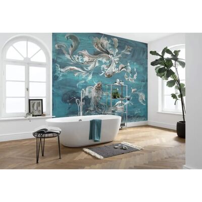 KOMAR Blumen Blau Vlies Tapete - 300x280cm KOMAR Blumen Blau Vlies Tapete - 300x280cm