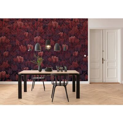 KOMAR Rote Tulpe Vlies Tapete - 400x280cm Wandbekleedung KOMAR Rote Tulpe Vlies Tapete - 400x280cm Wandbekleedung
