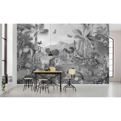 KOMAR Flora and Fauna Wallpaper - 350x250cm - Non-woven, Black/White - Wall Decor KOMAR Flora and Fauna Wallpaper - 350x250cm - Non-woven, Black/White - Wall Decor