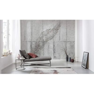 KOMAR Concrete Feather Tapete - 350x250cm - Grau/Schwarz KOMAR Concrete Feather Tapete - 350x250cm - Grau/Schwarz