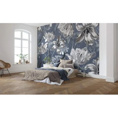 KOMAR Blumen Tapete - Merian Blue - 350x250 cm - Wanddekoration KOMAR Blumen Tapete - Merian Blue - 350x250 cm - Wanddekoration