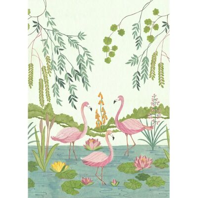 KOMAR Flamingo Vibes Tapete - Kinderzimmer Deko KOMAR Flamingo Vibes Tapete - Kinderzimmer Deko