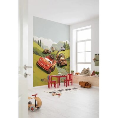 KOMAR Lightning McQueen Cars Camping Carta da Parati - Fumetti, Bambini, Film KOMAR Lightning McQueen Cars Camping Carta da Parati - Fumetti, Bambini, Film