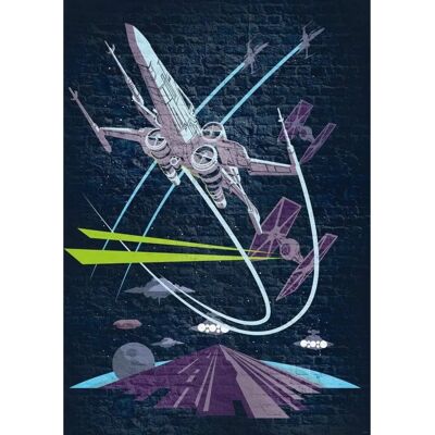 KOMAR Star Wars Fotomural TIE-Fighter & X-Wing - Murales realistas KOMAR Star Wars Fotomural TIE-Fighter & X-Wing - Murales realistas