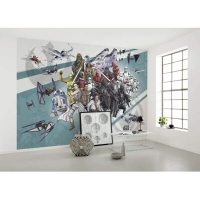KOMAR Star Wars Cartoon Collage Wide Murale - Murale KOMAR Star Wars Cartoon Collage Wide Murale - Murale
