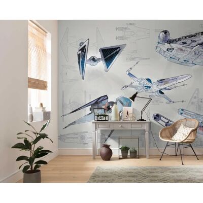 KOMAR Star Wars Blueprint Light Wall Mural - Vlies - 400x280 cm KOMAR Star Wars Blueprint Light Wall Mural - Vlies - 400x280 cm