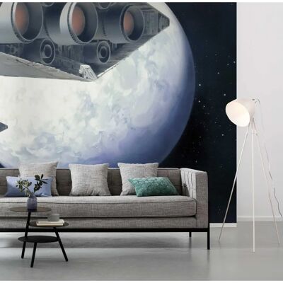 KOMAR Papel Pintado Star Wars Estrella de la Muerte - Blanco y Negro KOMAR Papel Pintado Star Wars Estrella de la Muerte - Blanco y Negro
