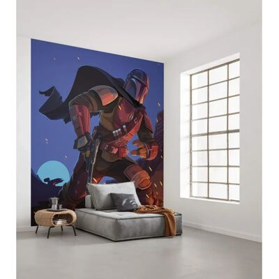 KOMAR Star Wars The Mandalorian Big Ambush - Vliestapete, blau, 250x280 cm KOMAR Star Wars The Mandalorian Big Ambush - Vliestapete, blau, 250x280 cm