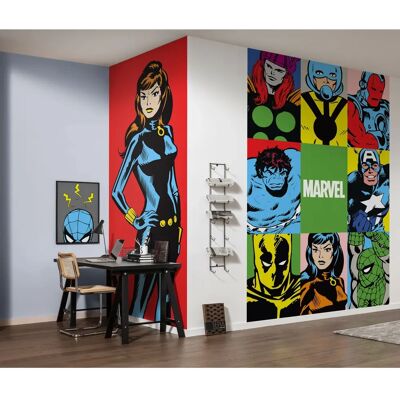 KOMAR PowerUp Widow Murales de Pared - Estilo Cómic, 100x250cm, Bunt KOMAR PowerUp Widow Murales de Pared - Estilo Cómic, 100x250cm, Bunt