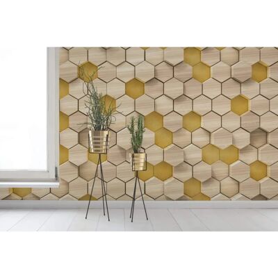 KOMAR Birken Wabenmuster Wandbild - Vliestapete - 400x250cm KOMAR Birken Wabenmuster Wandbild - Vliestapete - 400x250cm