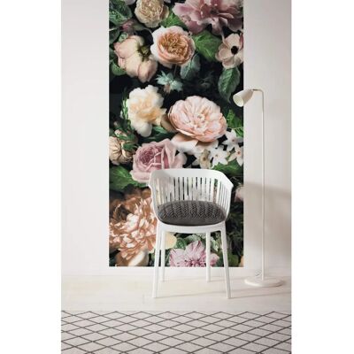 KOMAR Schwarze Panel Tapete - 1m x 2,5m - Blumenmuster, Mehrfarben KOMAR Schwarze Panel Tapete - 1m x 2,5m - Blumenmuster, Mehrfarben