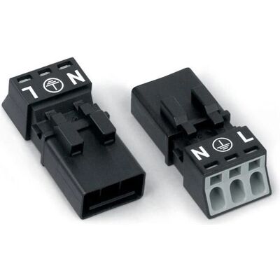 WAGO 890-213 Conector negro de 3 polos - Conector eléctrico WAGO 890-213 Conector negro de 3 polos - Conector eléctrico