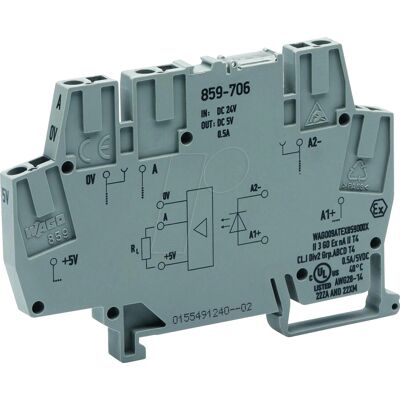 WAGO 859-706 - Optokoppler-Klemme - 24V DC, 0,5A, 10kHz WAGO 859-706 - Optokoppler-Klemme - 24V DC, 0,5A, 10kHz