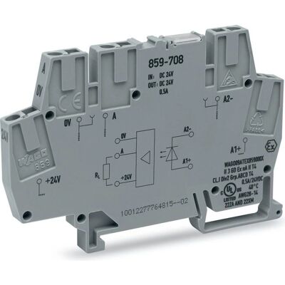 WAGO 859-708 - Optokoppler-Klemme - DC 24V, 0,5A, Grau WAGO 859-708 - Optokoppler-Klemme - DC 24V, 0,5A, Grau
