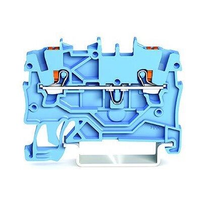Wago 2200-1204 Terminal - Paso para 2 conductores, Azul Wago 2200-1204 Terminal - Paso para 2 conductores, Azul