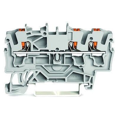 WAGO 2202-1301 Borne gris - Paso de 3 conductores WAGO 2202-1301 Borne gris - Paso de 3 conductores