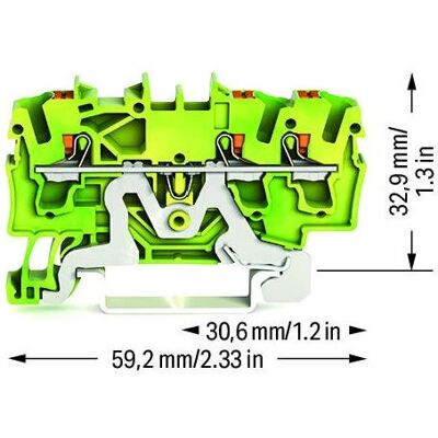 WAGO 2202-1307 Klemme - 3-Leiter-Grün-Gelb WAGO 2202-1307 Klemme - 3-Leiter-Grün-Gelb