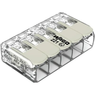 WAGO 221-685 Terminalblock - 5 ledare, 6 mm² - Certifierad för Ex-zoner WAGO 221-685 Terminalblock - 5 ledare, 6 mm² - Certifierad för Ex-zoner