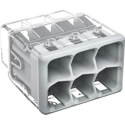 Wago 6-veis pushwire-klemme - Innendørs bruk Wago 6-veis pushwire-klemme - Innendørs bruk