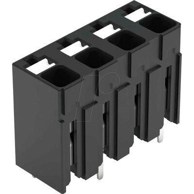 WAGO 2086-3124 Terminal - 4 polos, negro, SMD/THR WAGO 2086-3124 Terminal - 4 polos, negro, SMD/THR