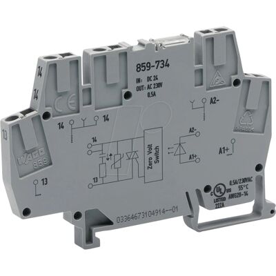 WAGO 859-734 - Entrada DC24V - Salida AC24-260V - Módulo optoacoplador WAGO 859-734 - Entrada DC24V - Salida AC24-260V - Módulo optoacoplador
