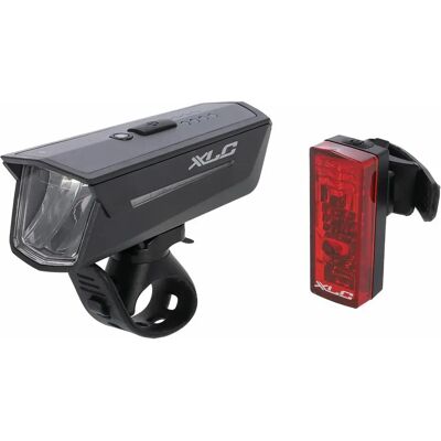 XLC CL-S25 Fahrradlichtset - USB aufladbar - Schwarz, Rot XLC CL-S25 Fahrradlichtset - USB aufladbar - Schwarz, Rot
