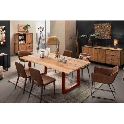 SIT Rechteckiger Esstisch - 75x240cm - Natur/Antikbraun - Holz & Stahl SIT Rechteckiger Esstisch - 75x240cm - Natur/Antikbraun - Holz & Stahl