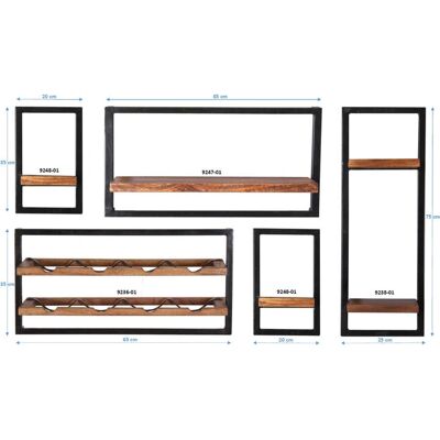 SIT Panama Wandregal-Set - Mango Schwarz - 5 Stück SIT Panama Wandregal-Set - Mango Schwarz - 5 Stück