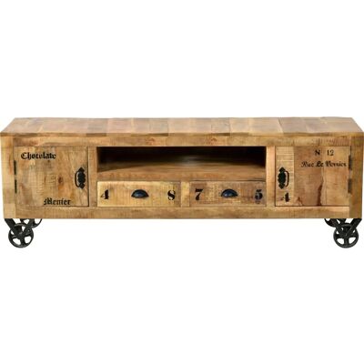 L. RUSTIC Lowboard - Vintage Natural Wood L. RUSTIC Lowboard - Vintage Natural Wood