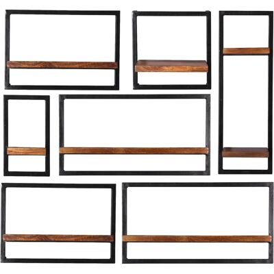 SIT Möbel Panama Wandregal-Set - Mango Schwarz SIT Möbel Panama Wandregal-Set - Mango Schwarz