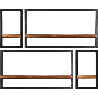 SIT Möbel Panama Wandregal-Set - 4-tlg. Schwarz / Mango SIT Möbel Panama Wandregal-Set - 4-tlg. Schwarz / Mango