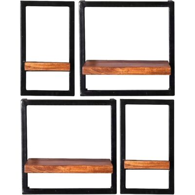 SIT Möbel Panama Wandregal - Mango Holz, Metall, 4 Ablagen SIT Möbel Panama Wandregal - Mango Holz, Metall, 4 Ablagen