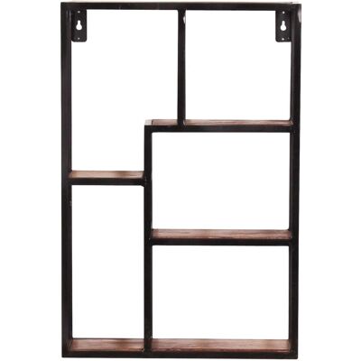 SIT Panama Wandregal - 40x60x13 cm - schwarz/natur - Metall/Massivholz SIT Panama Wandregal - 40x60x13 cm - schwarz/natur - Metall/Massivholz