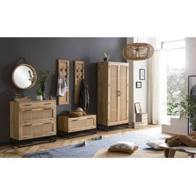 CANE Mangoholz Schuhschrank - Modern, Luftig, 6 Paar CANE Mangoholz Schuhschrank - Modern, Luftig, 6 Paar