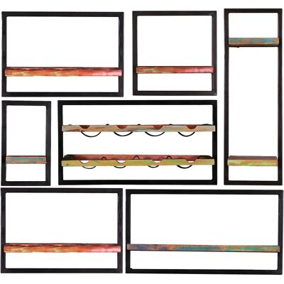 SIT Möbel Riverboat Wandregal-Set - Bunt - 7-teilig SIT Möbel Riverboat Wandregal-Set - Bunt - 7-teilig