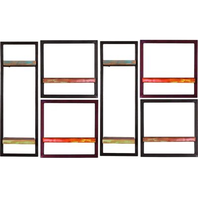 SIT Möbel Riverboat Wandregal-Set (6-teilig) 135x25x75cm, Schwarz/Bunt SIT Möbel Riverboat Wandregal-Set (6-teilig) 135x25x75cm, Schwarz/Bunt